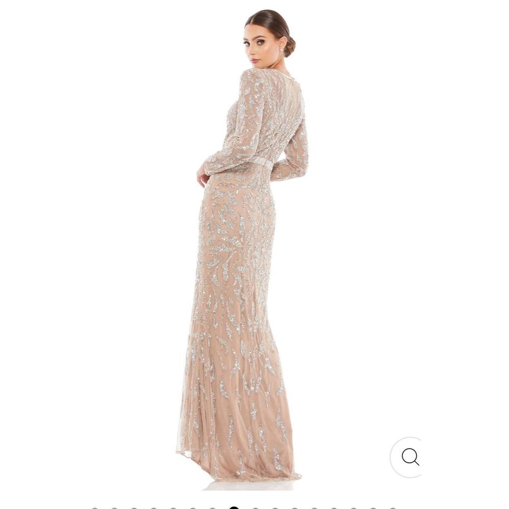 Mac Duggal NWT Authentic $598 Beaded Long Sleeve Evening Gown size 14 style 5124 - Picture 2 of 7